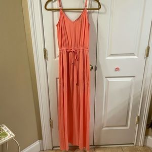 Forever 21 coral maxi dress, size x-small